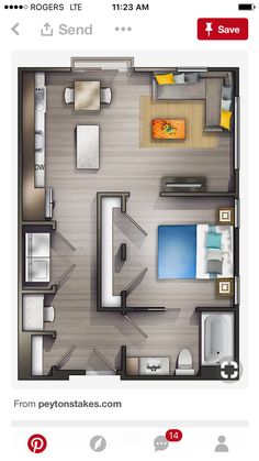 the floor plan for a two bedroom apartment