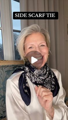 Heidi Kristensen on Instagram: "Another scarf tie that might come in handy when you want to elevate your look or even keep the warmth! Classic looks always prevail! 🥰🌎#fyp#accessories #scarf#scarf#scarfstyle#scarffashion #fashionstyle #classic#heidikristensen#elevated#personalstyle#over50#over50style #outfitinspiration #scarves #silk#silkscarf" Scarf Ties Ideas Tutorials, How To Tie A Silk Scarf Around Your Neck, How To Tie A Scarf Around Your Neck, Silk Scarf Tying Tutorials, Scarf Tying Ideas, Tie Square Scarf, Tie Silk Scarf, Small Scarf Tying, Cow Scarf