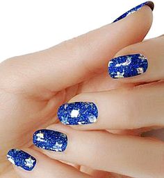 Blue Sliver color wraps stars and moon real nail polish strips M150 street art Moon Real, Perfect Manicure, Disney Bounding, Polish Remover, Star Nails, Blue Stars, Nail Polish Strips, Nail Polish Remover