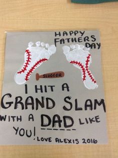 a father's day card that says, i hit a grand slam with a dad like you