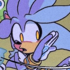 sonic the hedgehog holding a tennis racquet in his right hand and looking at something