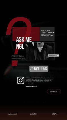 an image of a black and red webpage with the words ask me ngl