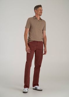 About Our Tall Chinos New name, same great fit.We used to call these 'semi-relaxed', but we realized that we were selling them short. These chinos are a true relaxed fit - the same fit you know & love. The only change is the name. One of our most versatile chinos for tall men...yet. These men's tall pants are easy to dress up or down and ready to wear anywhere. Our Mason Chinos have a straight leg with a relaxed fit meaning they have a little bit of extra give but won't feel baggy or loose. Prio Scrubs Dress, Cozy Sleepwear, Chino Pants Men, Tall Men, Tall Pants, Sports Blazer, Long Sleeve Tee Shirts, Chino Pants, Clothing Care