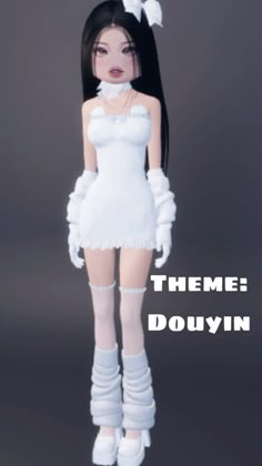 Dress to impress. Theme: douyin Di Douyin Outfit, Douyin Dress To Impress No Vip, Douyin Dti Outfit Ideas, Dti Theme Douyin, Dress To Impress Theme Douyin, Douyin Dress To Impress Outfit, Douyin Dress To Impress, Cute Roblox Characters, Hacks Dress