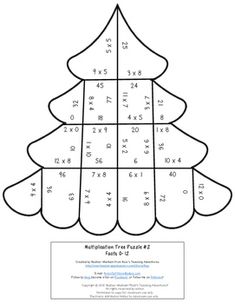 a christmas tree is shown in the middle of a coloring page with numbers on it