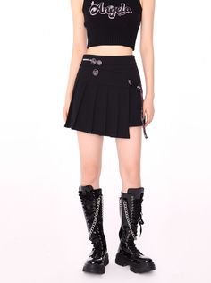 ❤Asymmetrical Irregular A-line Pleated Skirt❤︎ Pleated Skirt Winter, Winter Skirt, Pleated Skirt, Skirt, Black