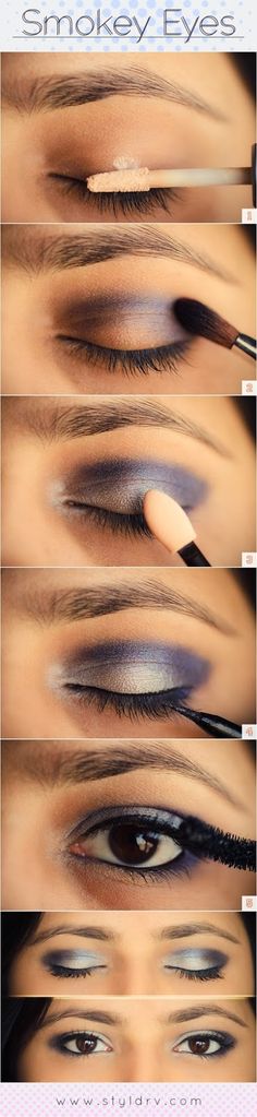 Smokey eyes for brown eyes. This has to be the easiest smokey eye that I have ever seen. Eyeshadow Hacks, Make Up Mata, Smokey Eye For Brown Eyes, Brown Eye