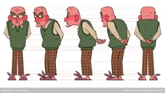 an animation character's perspective of how to wear plaid pants and green vests