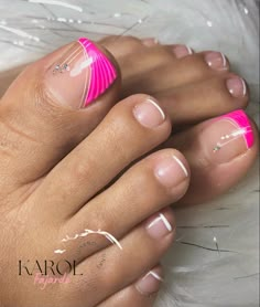 Feet Nail Design, Cute Toe Nails, Pedicure Designs