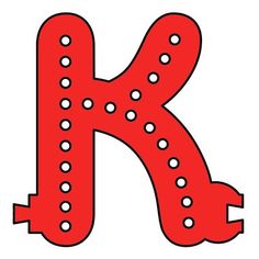 the letter k is made up of small holes in it's uppercase and lowercase