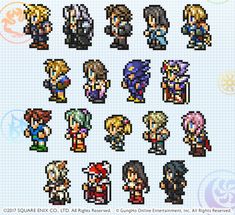 an image of pixel art with different avatars and characters in each character's head