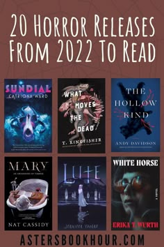 Image has an aesthetic design created specifically for pinterest to link back to “20 New Horror Releases From 2022 To Read” book list blog post on astersbookhour.com Tbr Ideas, Dark Academia Books, Books 2023, October Books, Book Review Journal, What I Like About You, Book Instagram