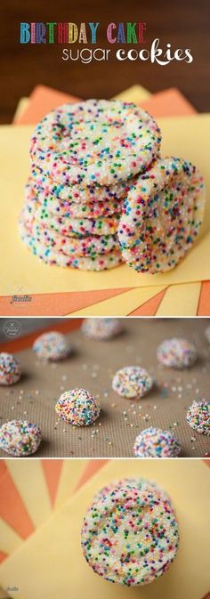 birthday cake sugar cookies with sprinkles on top