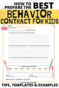 the best behavior contract for kids