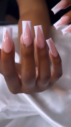 Square Long Nails Ideas, Acrylic Nails Square French Tip, Short Acrylic French Nails, French Tip Nails Square Long, Pretty Nails Square, Sharp French Tip Nails, French Tip Acrylic Nails White, Long French Tips Nails, Acrylic Nails White French Tip