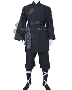 Shaolin Monk Uniform Kung fu Tai chi Suit Martial arts Wushu Sets Black Cotton | eBay Martial Arts Clothing Character Design, Monk Clothing, Techwear Ninja, Kung Fu Uniform, Black Monks