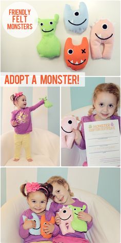 My Little Felt Monsters. cute and easy monster shapes plus monster adoption certificates :) Adopt A Monster, Halloween Toddler Party, Little Monster Party, Monster Shapes, Monster Food, Felt Monster, Monster Birthday Parties, Monster Theme, Monster Birthday