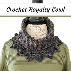 the crochet royally cowl is on top of a mannequin