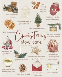 the christmas slow care poster is shown