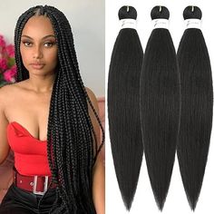 Amazon.com : Pre Stretched Braiding Hair 24 Inch 3 Packs Natural Black Braiding Hair for Professional Braiding Hair Extensions Synthetic Fiber Crochet Braids for Twist (24 Inch(Pack of 3), 1B#) : Beauty & Personal Care Pre Stretched Braiding Hair, Braiding Hair Extensions, Braid In Hair Extensions, Braiding Hair, Crochet Braids, Synthetic Fiber, Hair Extensions, Braided Hairstyles, Beauty And Personal Care