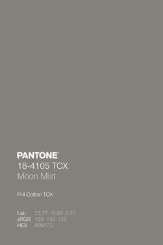 an advertisement for pantone's new moon mist paint color is shown in this image