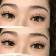 Hybrid Lash Extensions Styles Asian Eyes, Eyelash Extensions Korean, Korean Lash Extensions, Lash Extensions Asian Eyes, Asian Eyelash Extensions, Bottom Lash Extensions