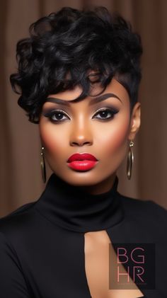 🌟 2024 Pixie Perfection: Edgy & Elegant Haircuts for Black Women – Black Girls Hair Rocks Wavy Pixie Hairstyles, Elegant Haircuts, Mohawk Hair, Short Wavy Pixie, Diva Hair, Short Shaved Hairstyles, Haircuts For Black Women, Wavy Pixie, Short Hair Images