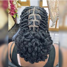 Loc Hairstyles Long Hair, Loc Styles Braided Back, Loc Down Hairstyles, Flat Loc Styles, Women’s Loc Hairstyle, Middle Part Loc Styles, Locs Bun Styles Updo, Loc French Braid, No Retwist Loc Styles For Women Long