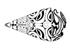 a black and white drawing of a fish with an intricate design on it's side