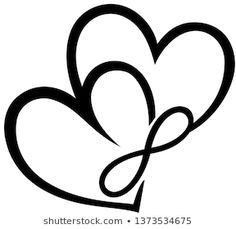 two hearts with an intertwined knot in the middle