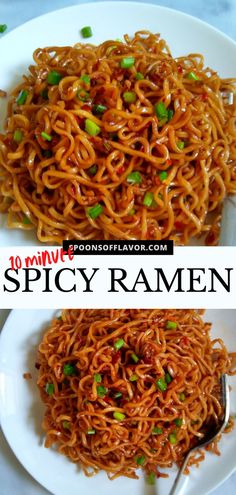 Spicy ramen served on a white plate Unusual Dinner Ideas Recipes, Ramon Noodles Recipes, Ramen Dinner Recipes, Top Ramen Recipes, Ramen Noodle Recipes Easy, Spicy Ramen Noodles, Ramen Dinner