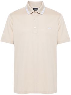 sand beige cotton piqué weave ribbed polo collar with striped border short sleeves logo patch at the chest short side slits straight hem logo-debossed buttons short front button fastening Shark Logo, Paul Shark, Pique Polo Shirt, Sand Beige, Polo Collar, Patch Logo, Polo Shirt, Short Sleeves, Mens Shirts