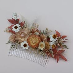 Our modern floral combs are a unique way to tie flowers into your overall look. Each floral comb is designed as one of a kind and can be designed with fresh and dried flowers. Choose your preferred floral type below, and we will follow up to confirm a color palette. Please be aware all floral hair combs do require 48 hours for pick up. Tie Flowers, Floral Hair Comb, Floral Comb, Floral Hair Combs, Floral Type, Bouquet Ideas, Flower Hair Comb, Dried Floral, Hair Combs