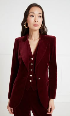 Women Suits Wedding, Cut Blazer, Christmas Suit, Play Outfit, Dark Sapphire, Temperley London, Silhouette Free, Graduation Outfit