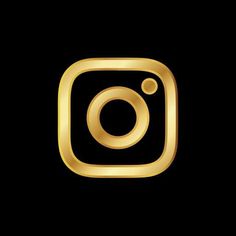 the golden instagram logo on a black background