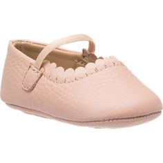 This ballerina style crib shoe blends timeless elegance with delicate detailing. Crafted in supple calfskin, the shoe is adorned with a double scalloped trim, adding a darling touch to its sophisticated silhouette. A silky elastic band ensures the shoe stays comfortably in place, accommodating the gentle movements of little feet. The interior is fully lined with natural leather, which is soft against the skin and absorbs perspiration, ensuring comfort throughout the day. Additionally, the sole i Baby Ballet Shoes, Crib Shoe, Baby Ballet, Ballerina Style, Chic Aesthetic, Ballet Pink, Shoes Pink, Scalloped Trim, Shop Shoes