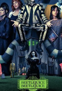 the beetle movie poster for beetlejuice, starring actors and actresss in costume