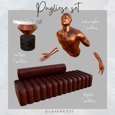 an image of a set of objects including a couch, table and other things to make it look like a human figure