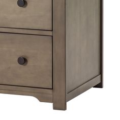 the two drawers are made from wood and have metal pulls on each one side,