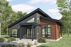 Plan 801106PM: 860 Square Foot Modern Home Plan with Open Concept Layout Small Modern Home, Open Concept Layout, Tiny House Inspiration, Small House Floor Plans, Cabin House Plans, Modern Tiny House, Modern House Plan, Modern Cabin, Cottage House Plans