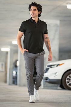 Sizing Runs true to size. Features a modern slim fit that is comfortable in the seat and thighs with a gentle taper from the knee to ankle. We recommend ordering your typical waist size. Details 98% Cotton, 2% Spandex Cotton twill hint of stretch Mid-weight fabric Modern fit is comfortable with a gentle taper from knee to ankle One button closure with zip fly Welt pockets on back Machine wash in cold water, hang dry Imported Description Our Core Cotton Stretch Chinos are sure to be your favorite Preppy Look Men, Core Stretches, Short Men, Preppy Look, Man Style, Fit Ideas, Stretch Chinos, Jogger Jeans, Twill Fabric