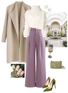 Chique Outfit, Mode Tips, Purple Pants, Business Outfit, Casual Work Outfits, Work Outfits Women