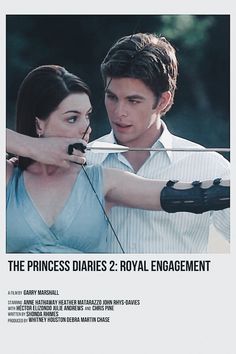 a movie poster for the princess diaries 2 royal engagement with an image of a man aiming a bow at a woman