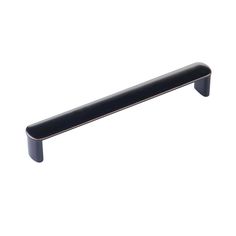 a black cabinet handle on a white background