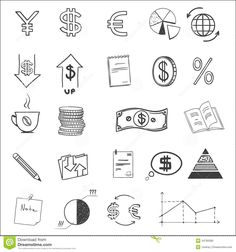 business and finance icons on white background stock photo - image 349874