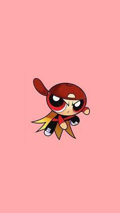 the powerpuff girl cartoon character on pink background