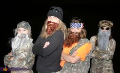 a group of men with beards and bandanas