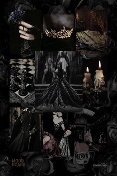 a collage of black and white images with different things on them, including candles