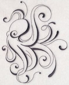 an intricately designed design is shown on a piece of white paper with black ink