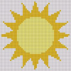 a cross stitch pattern with the sun on it